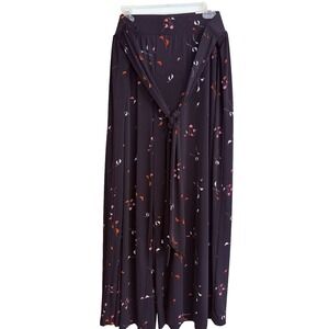 New Lane bryant Extra wide‎ leg pants 18/20 Stretch Black flowers red pink
